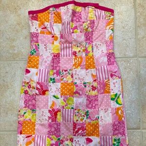 Lilly Pulitzer vintage white tag strapless ribbon dress, size 10